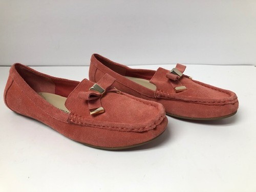 Pink Suede leather Moccasins Shoes 