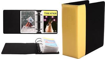 Yellow Black Embossed Storage Binder With 30 Custom Pages For Collections