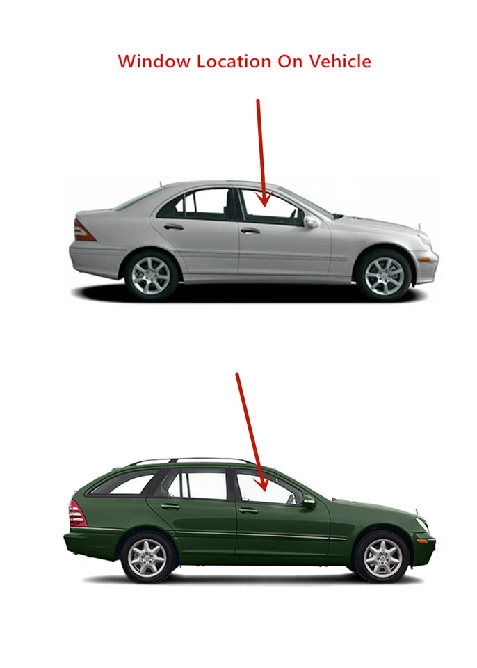 Fit 01-05 Mercedes Benz C Series 4 Dr Passenger Right Front Door Window Glass Foto 4 de 4