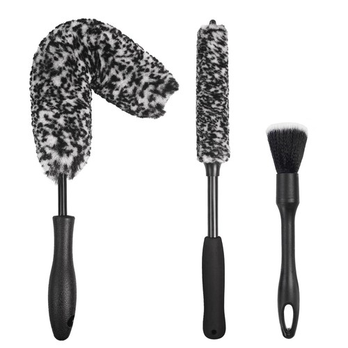 3PCS Wheel Brush Kit for Cleaning Wheel and Tire Wheel and Rim Brush Car Deta...