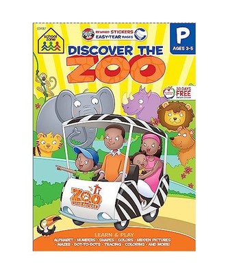School Zone Discover the Zoo Preschool Tablet Workbook, School Zone