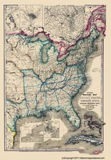 Historical Civil War Map - United States Military - Wyld 1861 - 23 x 32.98