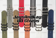 22mm 2-Piece 3-Ring HD Ballistic Nylon Military Diver Watch Strap Band