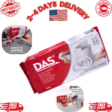 DAS Air-Hardening Modeling Clay 2.2 Lb White Color Block for Sculpting & Crafts