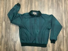 Zero Restriction Mens Green Long Sleeve Snap Button Windbreaker Golf Jacket Sz M