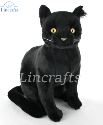 Juguete suave Hansa Sitting Black Cat 7012 vendido por Lincrafts UK Est 1993
