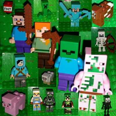Lego MINECRAFT Mini Figure Steve Alex Creeper TNT Zombie Pig Man **YOU CHOOSE** | eBay