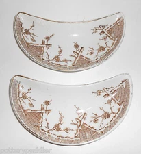China Brown Branch w/ Gold Blossom Bone Dishes!