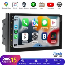 7" Double Din Car Stereo Head Units Radio Android 15 GPS NAVI Bluetooth WIFI FM
