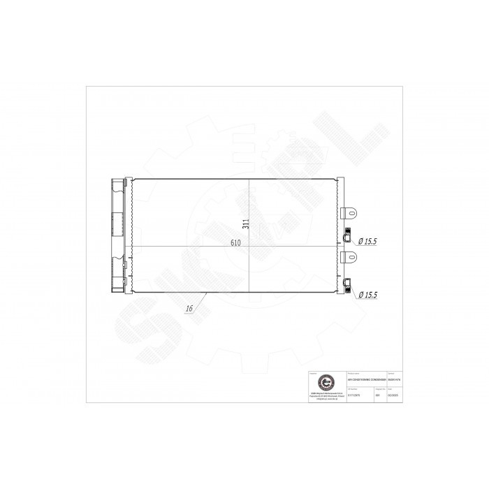 Condensateur de clim premium pour Fiat Punto structure renforcée en aluminium 6001070971