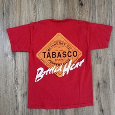Made In USA Signal Tabasco Bottled Heat Red Men's T-Shirt Size L