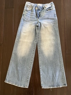 Women s Risen Wide Leg Jeans Asymmetrical Size 10 30
