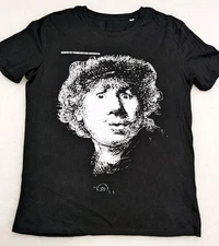 MUSEUM REMBRANDT HUIS AMSTERDAM Vtg 90s Self Portrait Graphic T-SHIRT Men's S