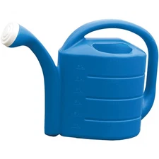 Novelty Deluxe Plastic Garden Watering Can, Bright Blue, 2 Gallons