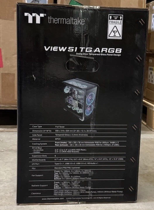 Brand NEW! Thermaltake view 51 Tg Argb. Sick Gaming Pc! V51B-X570-39V-LCS - Image 2 of 2