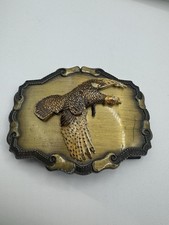 Vintage Raintree Buckle And Jewelry Inc. Belt Buckle Gold Tone 3.5  Hunting Bird