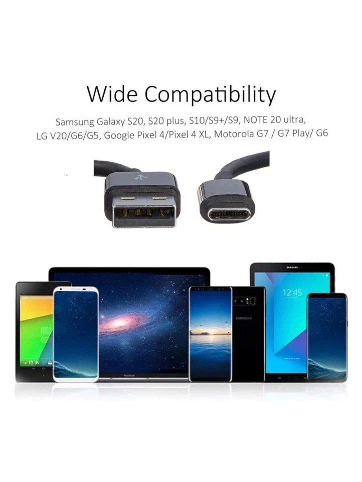 Clearance 6Ft Type C to USB-A Cable Fast Charging Charger Cord For Samsung LG - Image 2 of 4