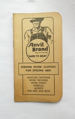 1941-42 Anvil Brand Work Clothes Uniforms Advertising Notebook High Point N.C.