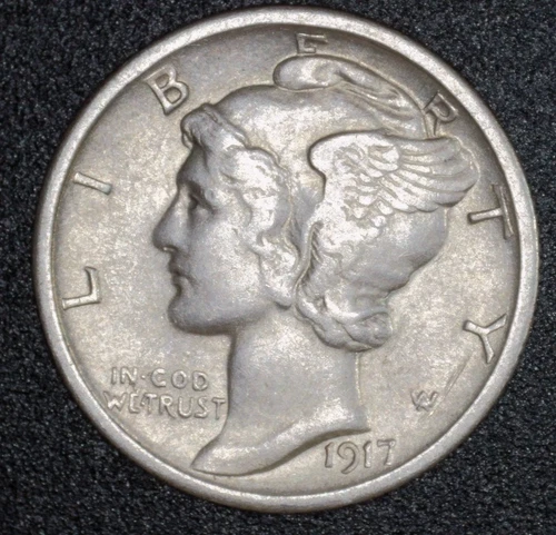 1917  MERCURY DIME  FINE