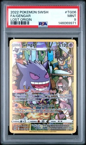 2022 POKEMON SWORD & SHIELD LOST ORIGIN #TG06 FULL ART/GENGAR PSA 9