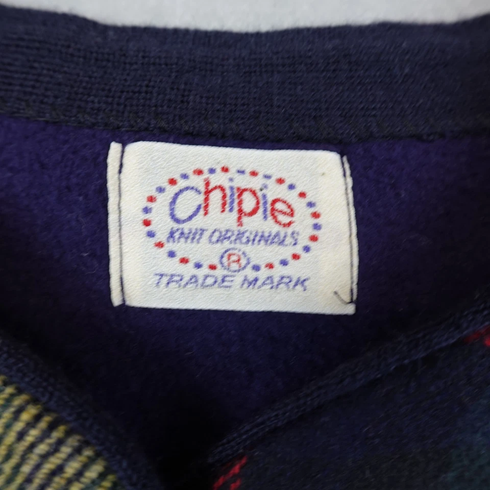 De Colección Chipie Cárdigan Chaqueta Lana Sangrado Cuadros Botón Delantero Hecho en Francia Mujeres XXL Foto 3 de 4