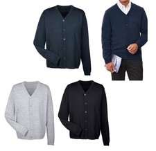 MEN'S V-NECK BUTTON FRONT CLOSE CARDIGAN SWEATER, ANTI-PILL, LONG SLEEVE XS-6XL