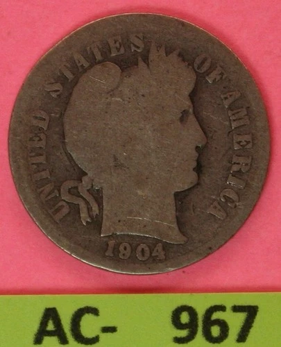 1904 US Barber Dime in Circulated Condition...see Photo ac-967