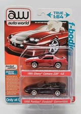 Auto World F-BODIES 1991 Chevy Camaro Z28 1LE / 1996 Pontiac Firebird Ltd Ed NEW
