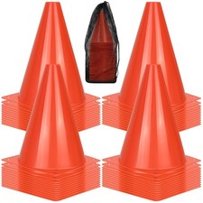 50pcs Soccer Cones, 7 Inch Soccer Cones, Plastic Traffic Cones, Training Cone...