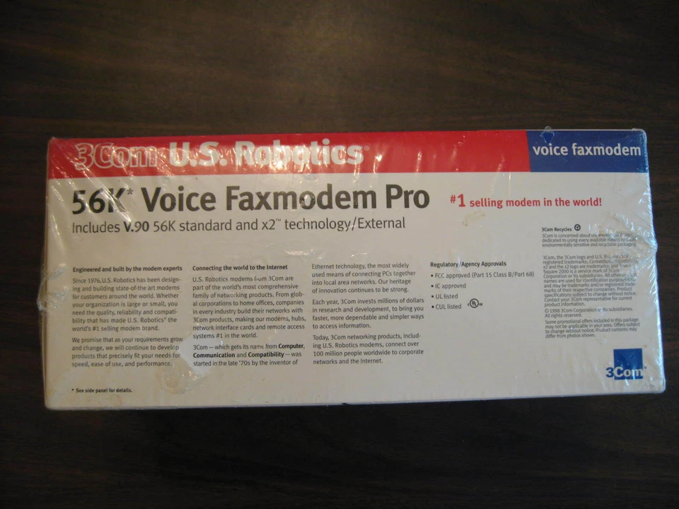 3COM US ROBOTICS Model 5605 56K Voice Faxmodem Pro V.90 X 2  BRAND NEW SEALED - Image 3 of 4