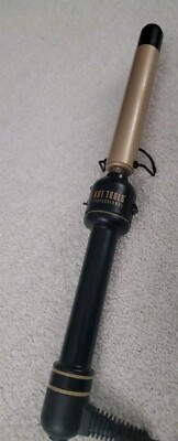 Hot Tools 1'' Professional Flipperless Curling Iron Wand Gold Ceramic UL38163C1 