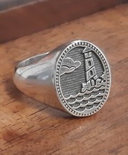925 SILVER RING man marine lighthouse sea sailor boat