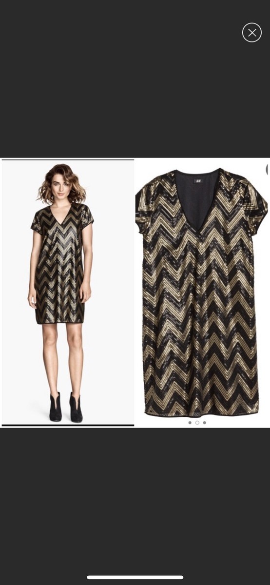 H & M Gold And Black Sequined Dress H & M Gold And Black Sequined Dress