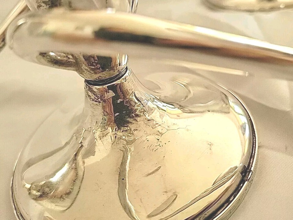 Vintage Fisher Sterling Silver Candlestick Pair C40 ThreeLight eBay