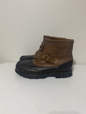 Polo Sport Ralph Lauren Tan & Brown Leather Boots Polo Sport Ralph Lauren High Top Boots Men main image 3