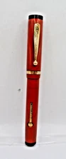 Eagle Pencil Co. Orange Flat Top Fountain Pen-l4k  medium nib-working