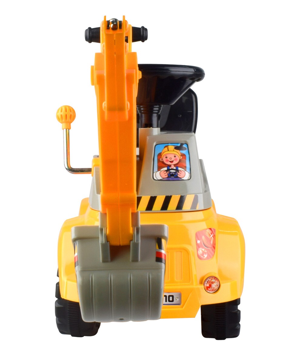 Ride-on Excavator Digger Scooter Pulling Car Pretend Play