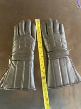 Vintage black  faux fur lined gloves Size 9