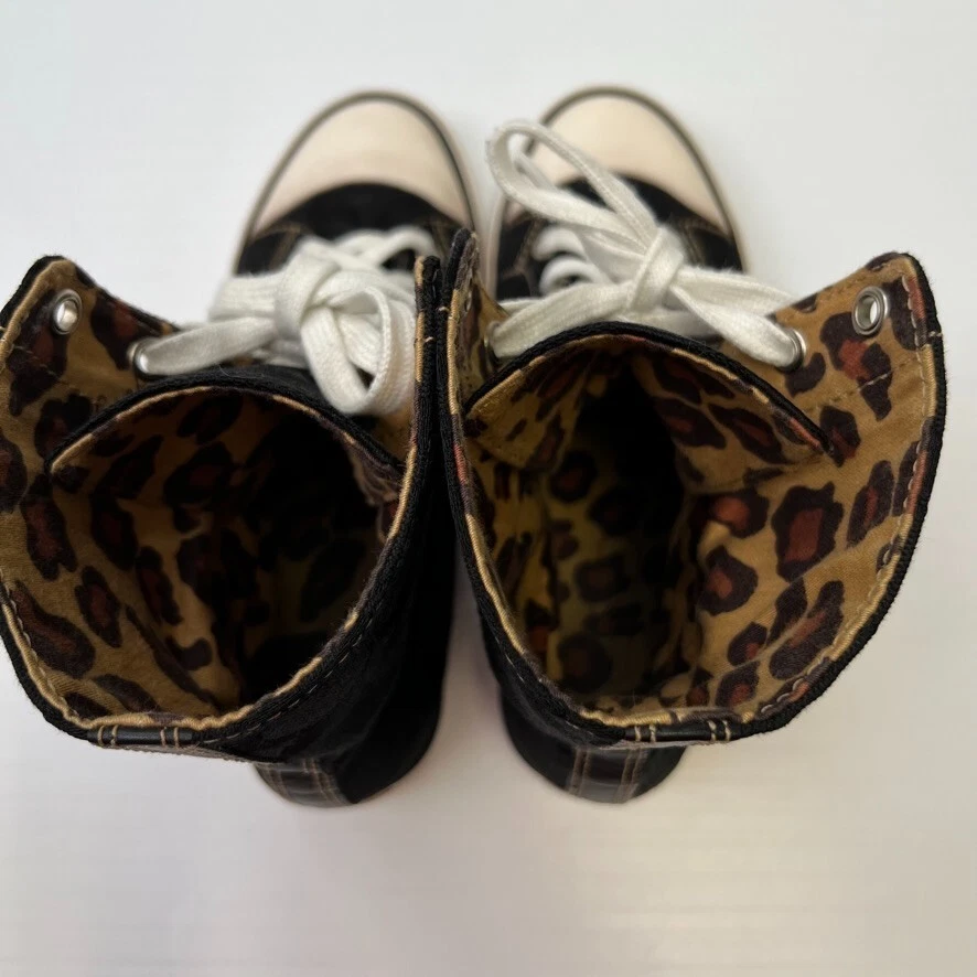 Zapato Coach Mujer 5 M Firma Retro Leopardo Plegable Parte Superior Alta Zapatilla Core Go Foto 4 de 4