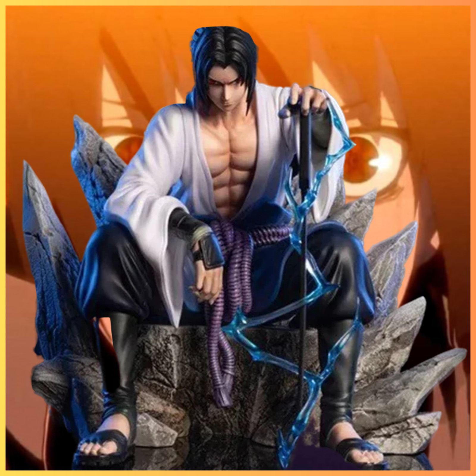 Figurine Sasuke Trône de collection 18 cm statuette manga pour vitrine de salon