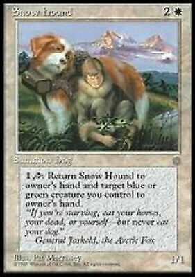 Snow Hound PL Ice Age MTG Magic The Gathering White English Card | eBay