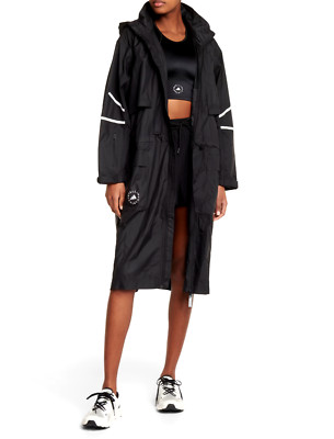 adidas by Stella McCartney aSMC Sportswear Long Parka. Color Black