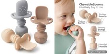 Cucharas de silicona para beb s que se alimentan solos a partir de los 6 meses.