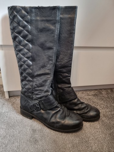 Next Ladies Black Quilted Boots Size 7 