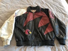Arizona Cardinals Sharktooth Leather Jacket Logo Athletic Proline size X Large