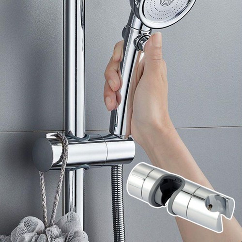 Universal Adjustable Shower 18-25mm Rail Head Slider Holder Bracket Chrome ABS - Picture 7 of 12