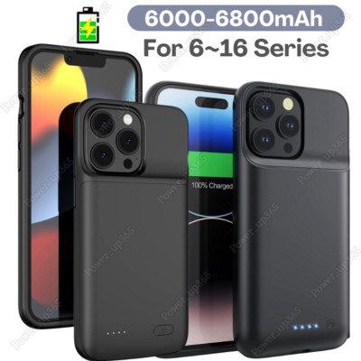 Battery Charger Case Power Bank Charging Cover For iPhone 16/15/14/13/12/11/X/XR