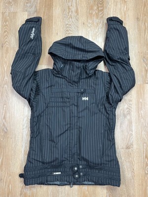 Helly Hansen Ski Jacket Womens Small Black Striped  Snowboarding