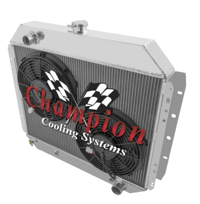 3 Row DR Champion Radiator W/ 2 12'' Fans for 1978 1979 Ford Bronco Chevy Conv