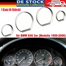 F�r BMW 3er E46 Chrom Instrumente Tacho Ringe Blenden Tachochromringe Limousine`